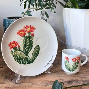 Vintage Cactus Desert Flower Garden Club Series Luncheon Set Shafford Co. Japan